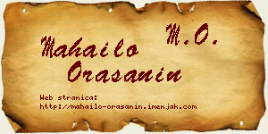 Mahailo Orašanin vizit kartica